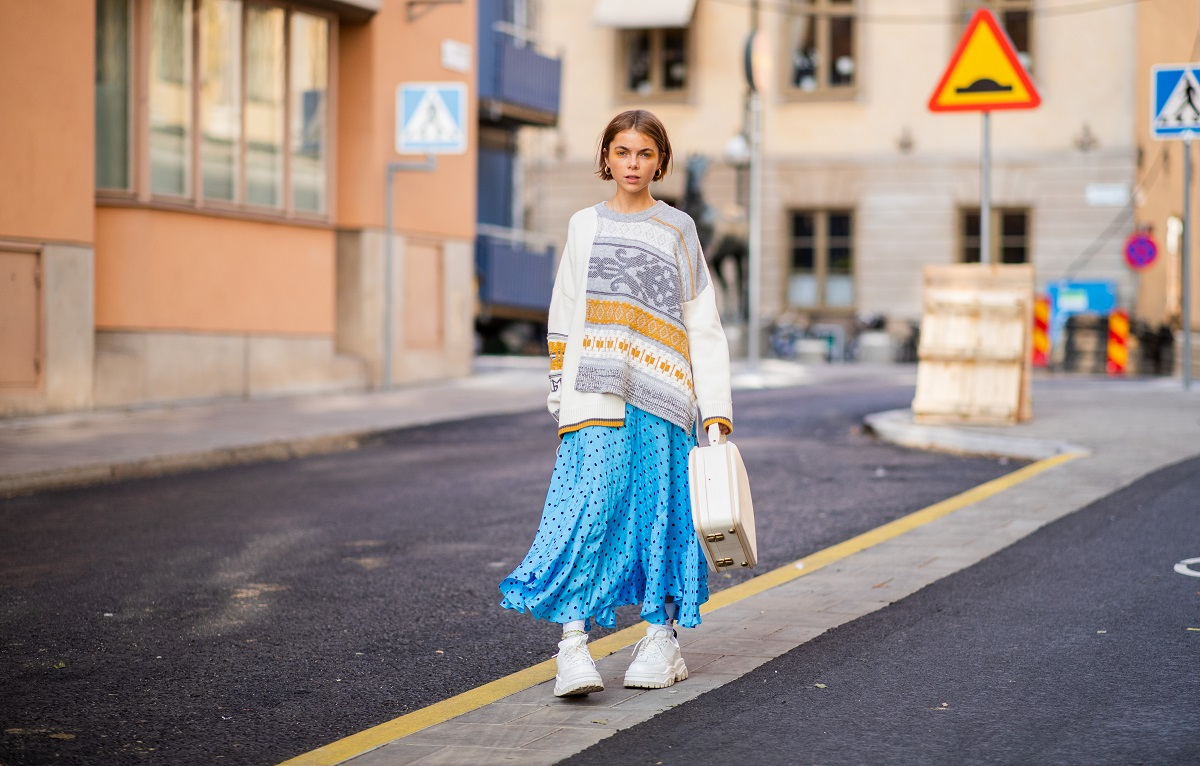 Street style podczas tygodnia mody w Sztokholmie