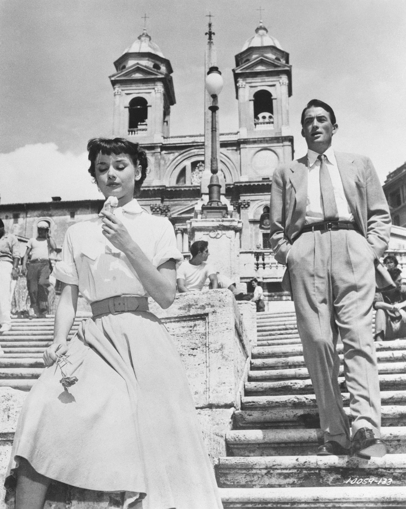 Audrey Hepburn i Gregory Peck w filmie Rzymskie wakacje (Fot. Getty Images)