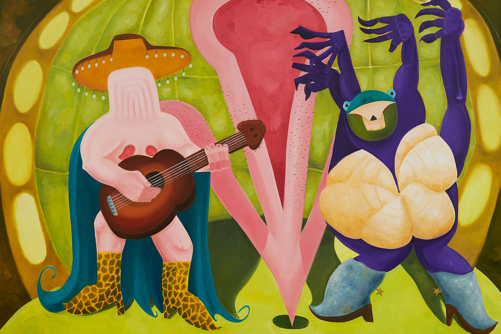 Jan Możdżyński, Master of Puppets, 2023, olej na płótnie, 180x230cm, 2023, fot Adam Gut