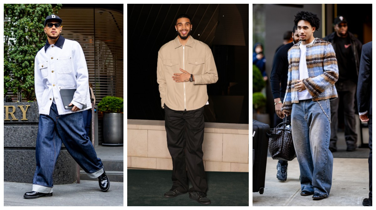 Stylowe gwiazdy NBA: Devin Booker, Jayson Tatum, Jared McCain (Fot. Getty Images)