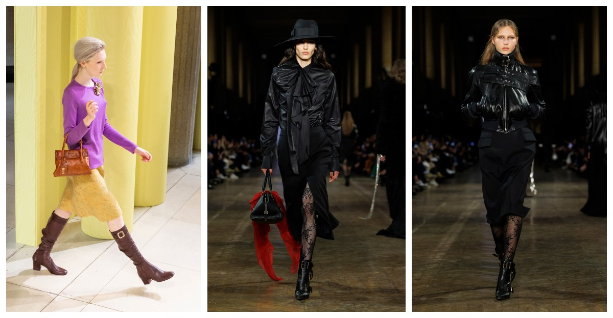 Botki i kozaki z efektownymi klamrami Miu Miu i McQueen / (Fot. Spotlight. Launchmetrics )