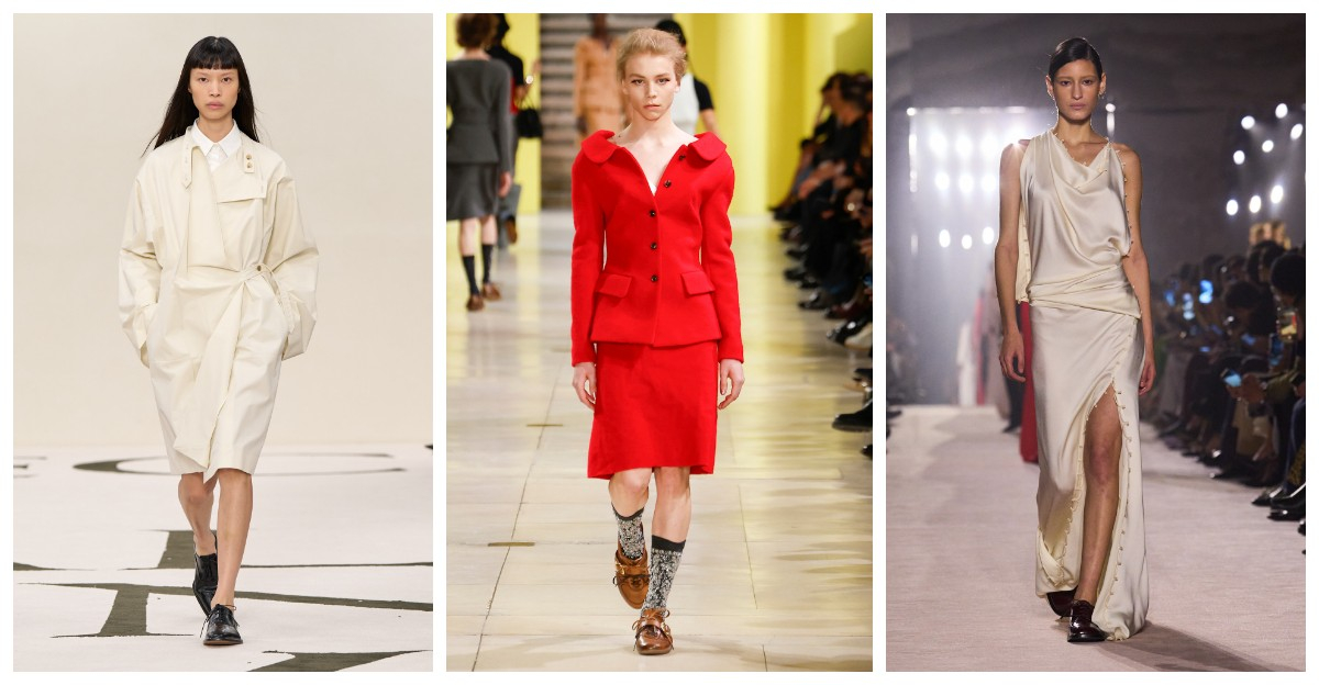 Sznurowane półbuty w kolekcji Calvin Klein, Miu Miu, Victoria Beckham (Fot. Spotlight. Launchmetrics )