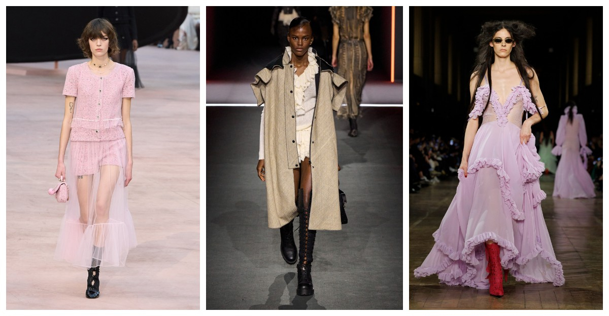 Szmurowane botki i kozaki w kolekcjach Chanel, Dior, McQueen (Fot. Spotlight. Launchmetrics )