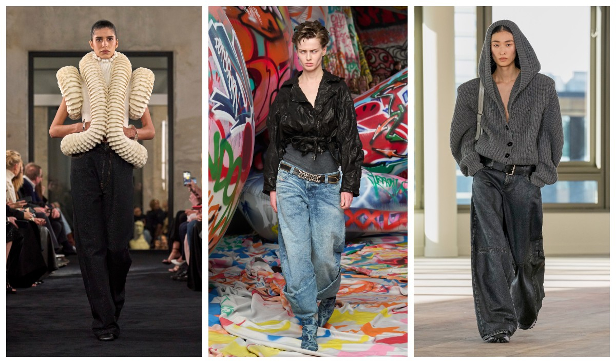 Baggy jeans Alaia, Diesel i Stella McCartney / (Fot. Spotlight. Launchmetrics )
