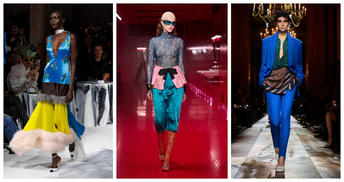 Neonowy niebieski na wybiegu Marni, Valentino, Dries Van Noten / (Fot. Spotlight. Launchmetrics / Agencja FREE)