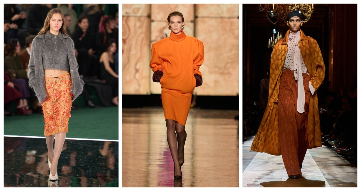 Pomarańcz podbił wybiegi Gucci, Saint Laurent i Driesa van Nottena / (Fot. Spotlight. Launchmetrics / Agencja FREE)