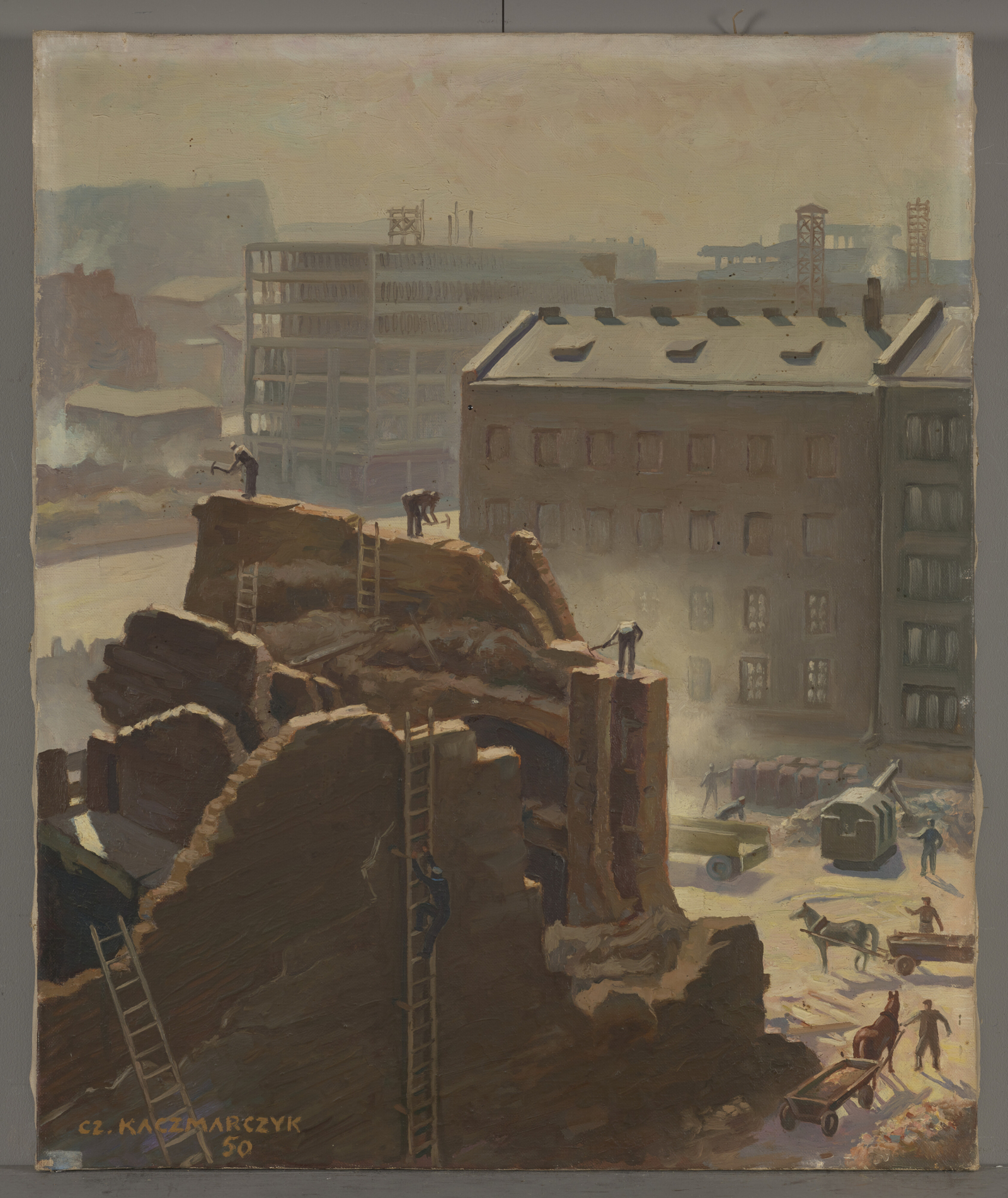Czesław Kaczmarczyk, Tu stanie nowy dom, 1950, Muzeum Warszawy