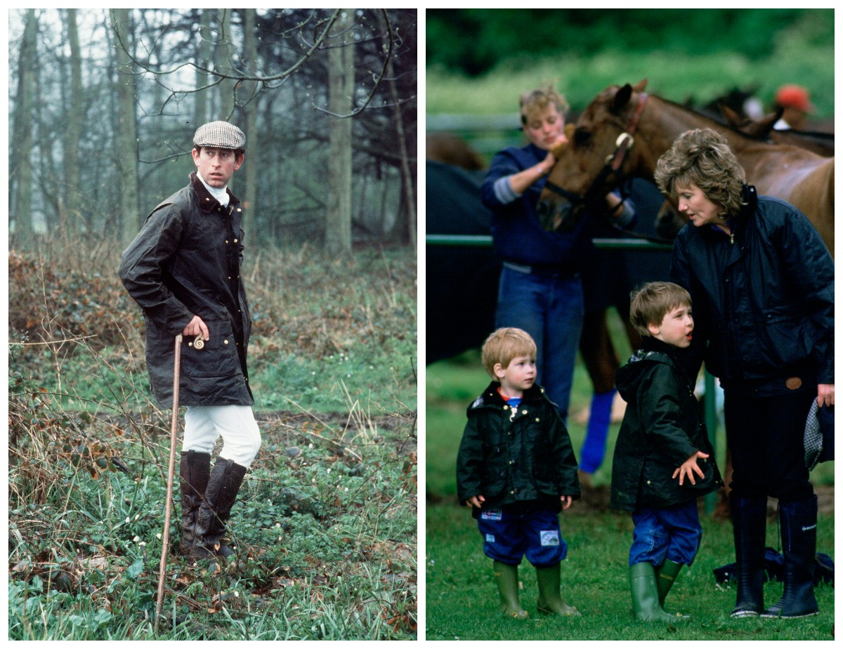 Król Karol oraz jego synowei książę William i Harry od zawsze nosili kurtki Barbour / (Fot. Getty Images)