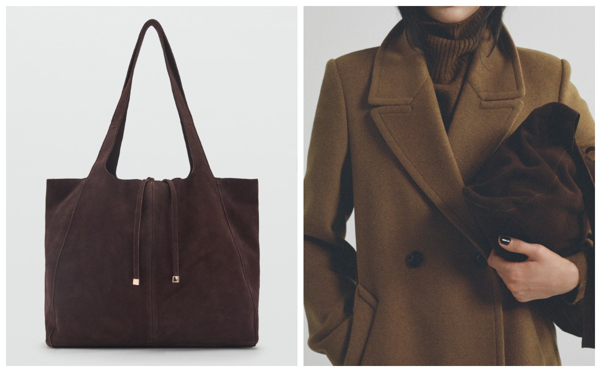Czekoladowa torebka shopper Mango, 319,99 zł (Fot. Materiały prasowe)