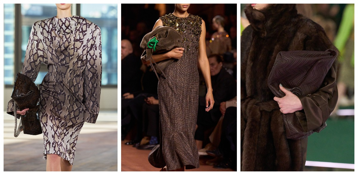 Miękka brązowa torebka w kolekcji STelli McCartney, Fendi i Gucci / (Fot. Spotlight. Launchmetrics )