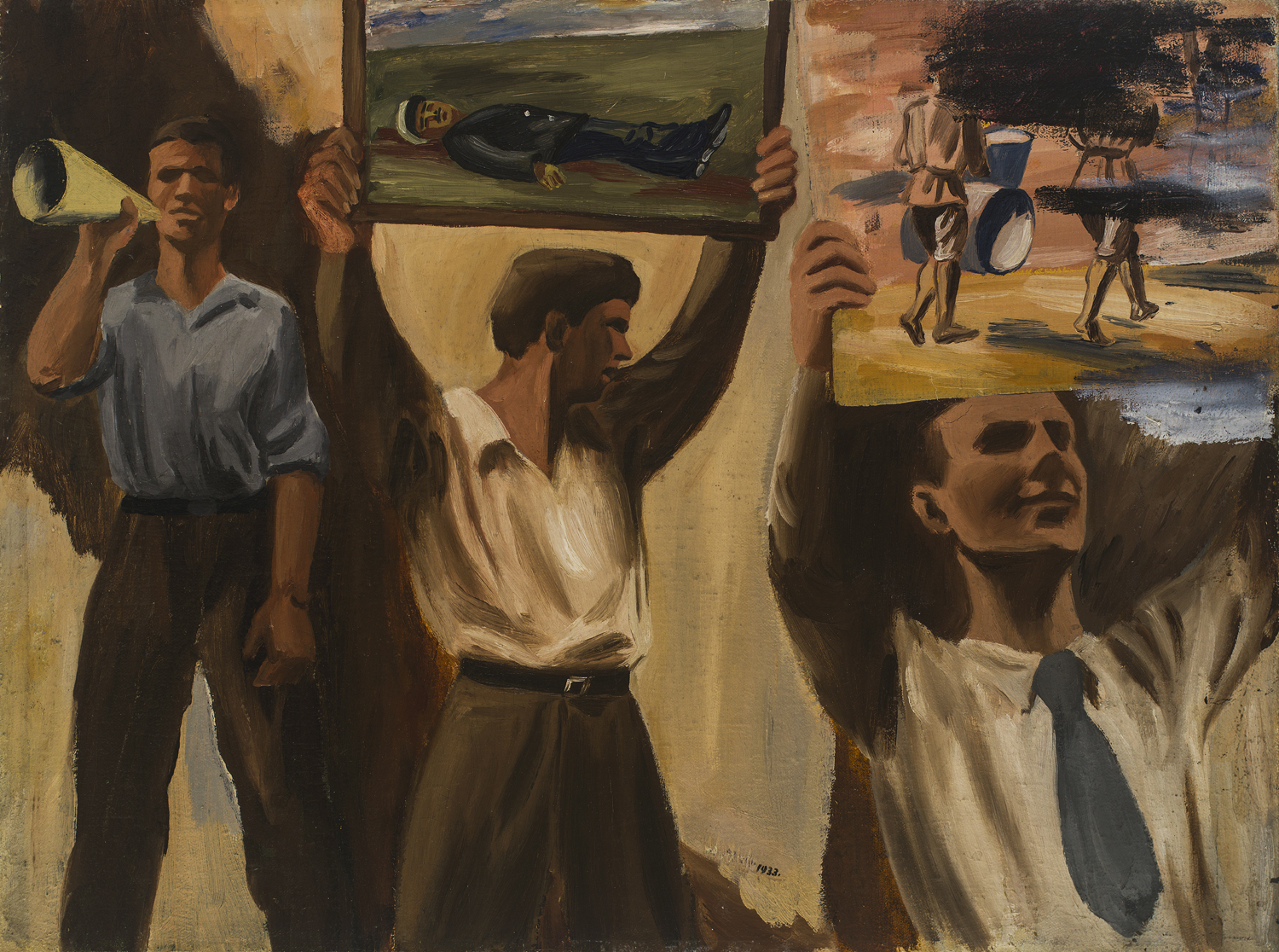 Marek Włodarski, Demonstracja obrazów, 1933, Muzeum Sztuki w Łodzi / (Fot. Materiały prasowe)