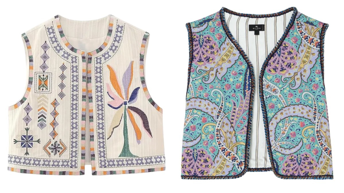 Kamizelki boho Himllauen, Etro / (Fot. Materiały prasowe)