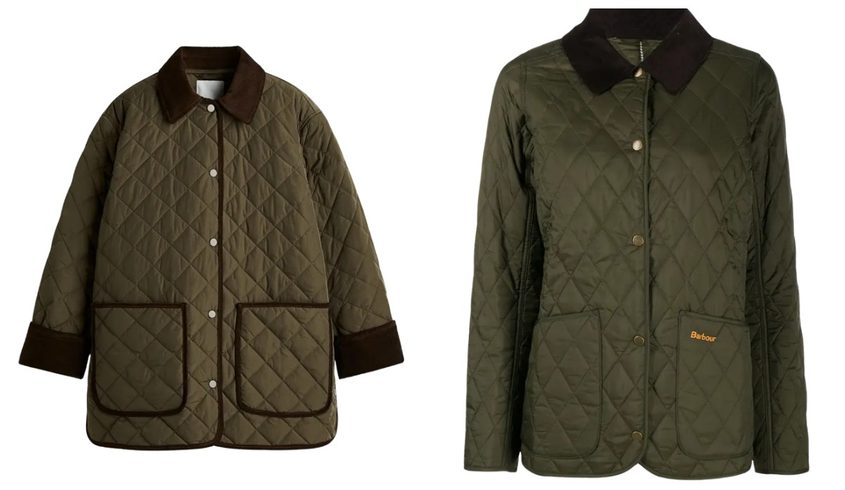 Pikowane kurtki damskie HM&, Barbour / (Fot. Materiały prasowe)