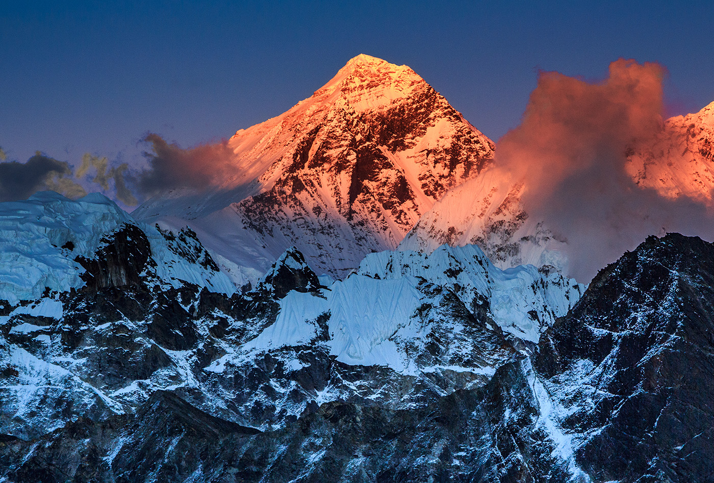 Widok na Mount Everest.