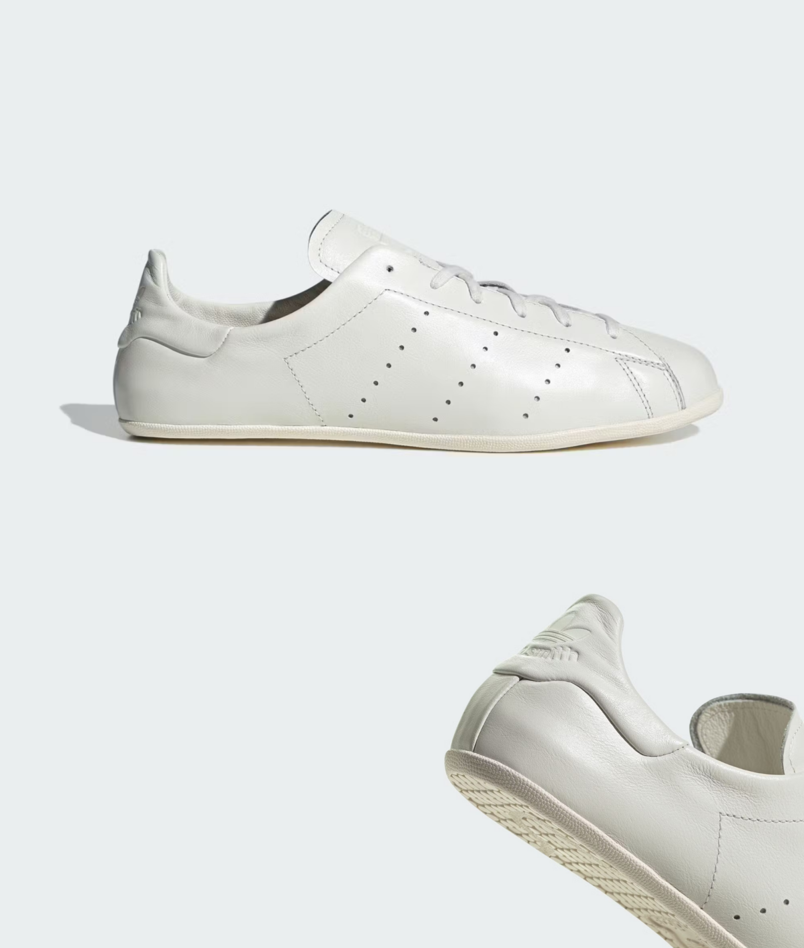 Sneakersy adidas Stan Smith Low Pro w kolorze białym, minimalistyczny design z perforacjami po bokach.