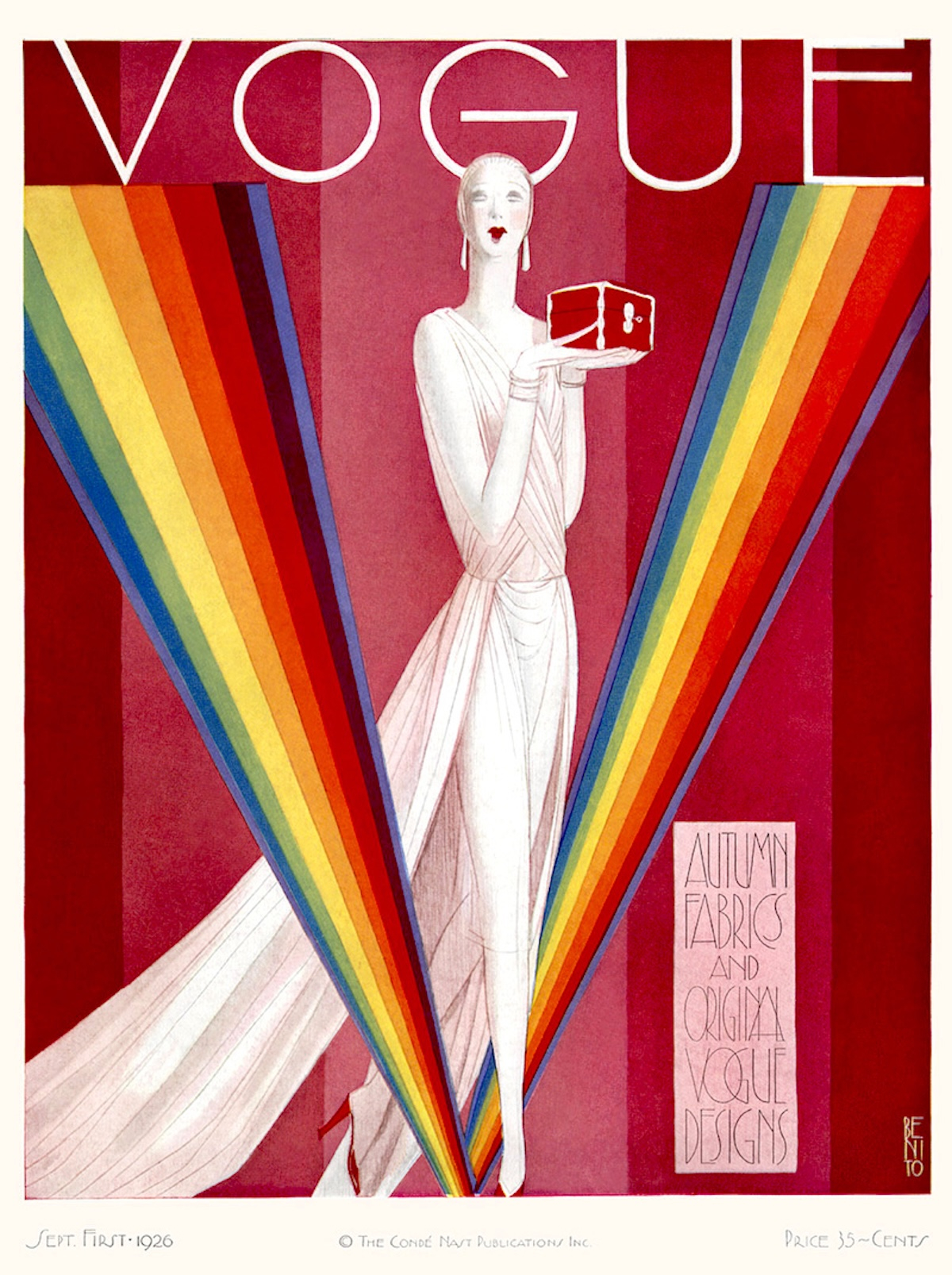 Okładka francuskiego „Voguea”, wrzesień 1926, proj. Eduardo García Benito (© Condé Nast)