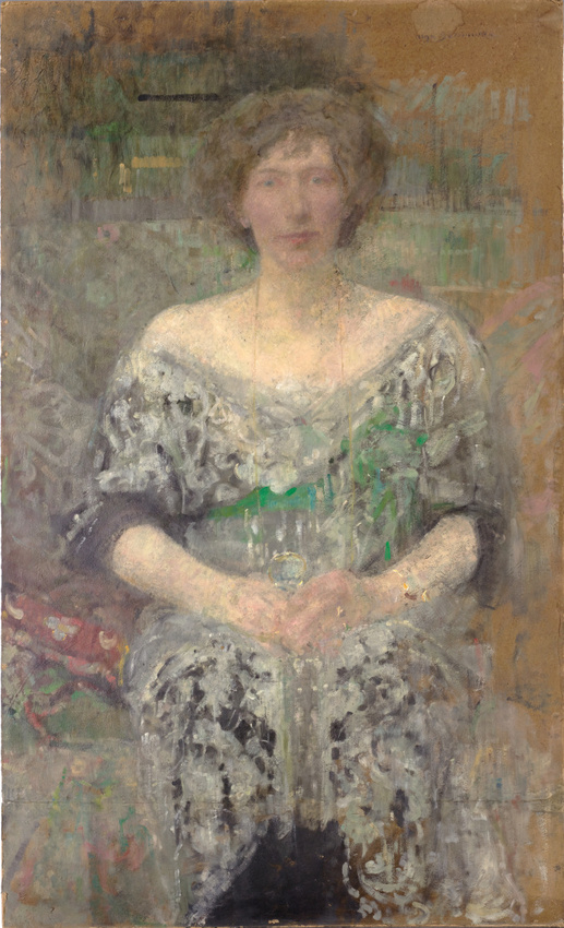 Olga Boznańska, Portrait de Madame D... (recto) ; Portrait de femme (verso), 1913 (© Musée d’Orsay, Dist. RMN-Grand Palais / Patrice Schmidt)