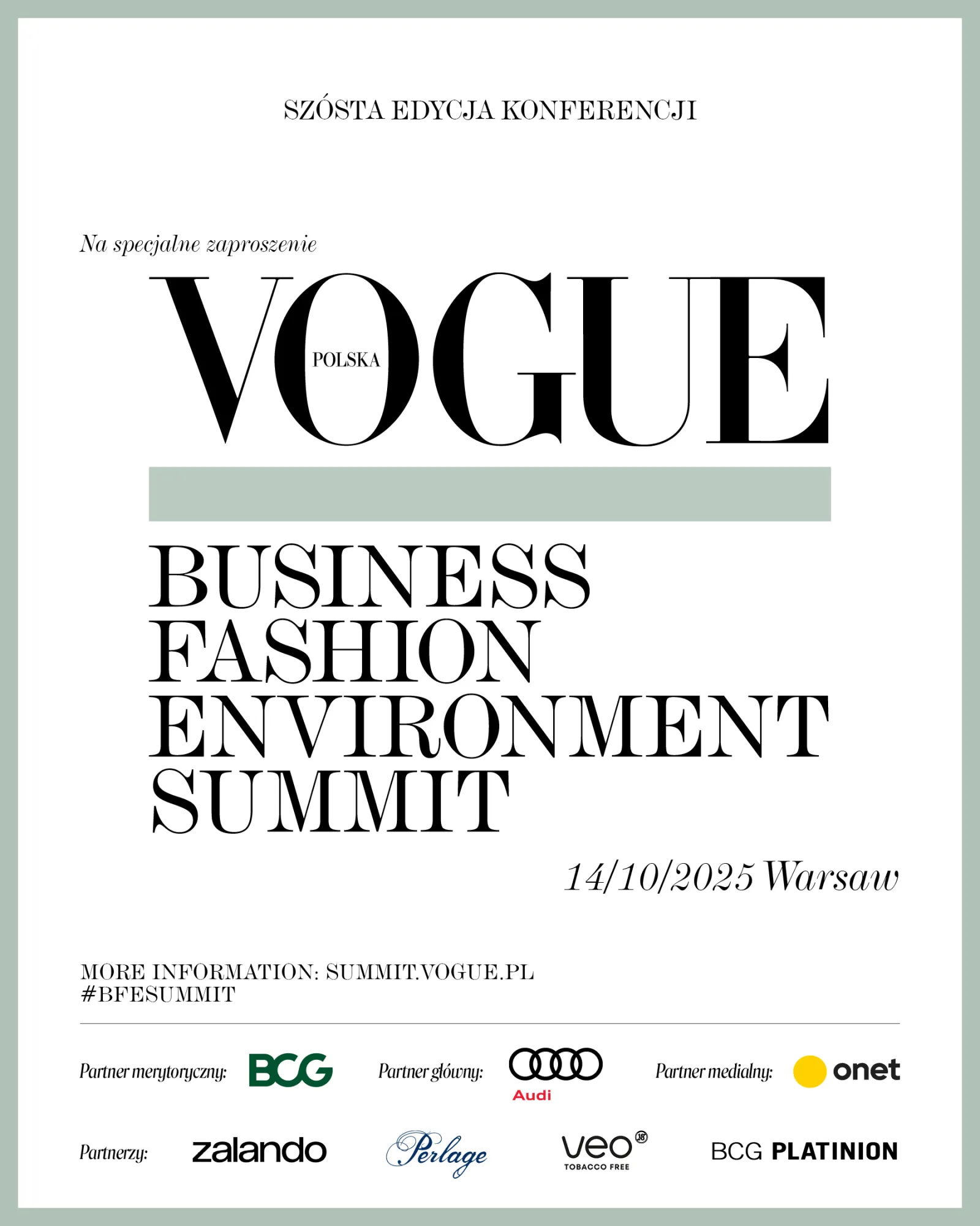 Konferencja "Business Fashion Environment Summit" organizowana przez Vogue Polska 14 października 2025 w Warszawie.