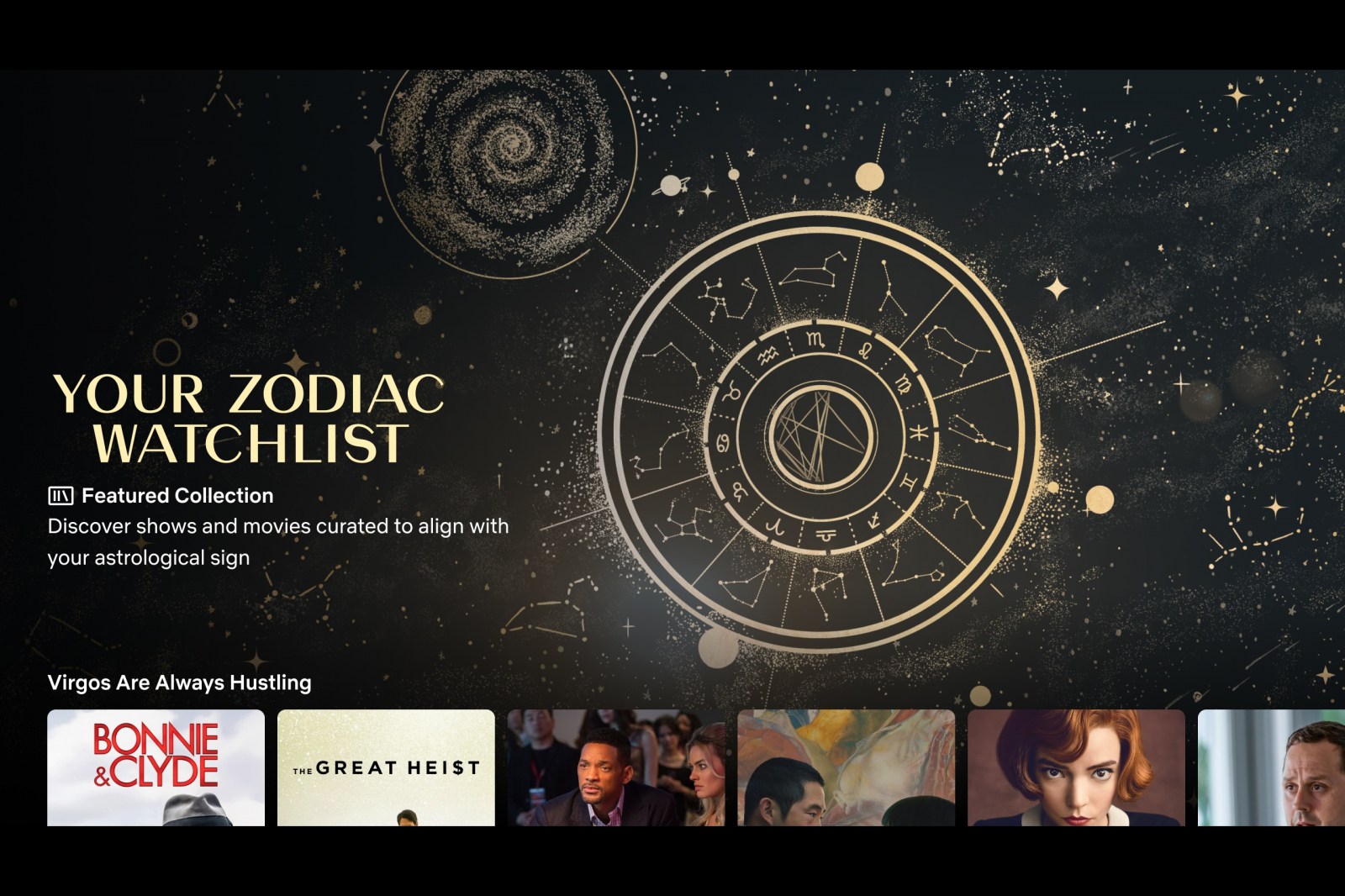 Netflix wprowadza nową funkcję, proponującą wyselekcjonowane tytuły filmów i seriali dla konkretnych znaków zodiaku. (Fot. materiały prasowe)