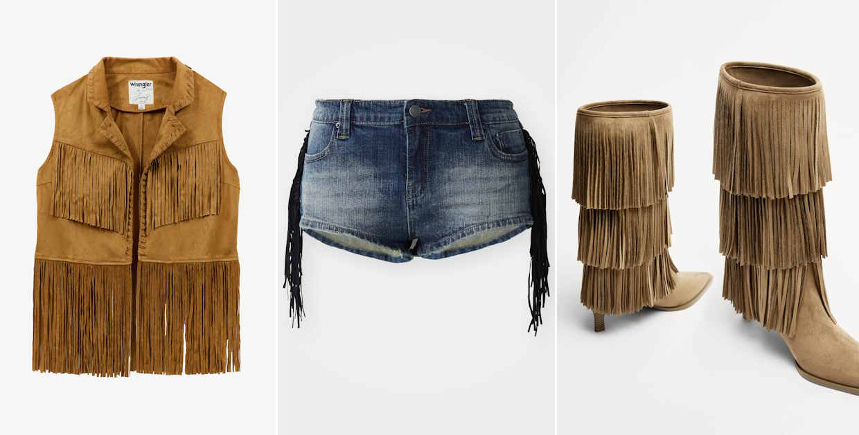 Ubrania w stylu Coastal Cowgirl na Zalando: Kamizelka Wrangler, Szorty Jaded London, Kozaki Bershka.