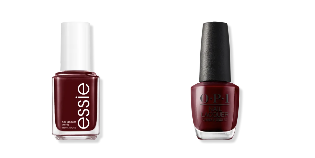 Lakier Essie Berry Naughty, OPI  Got the Blues for Red (Fot. Materiały prasowe)