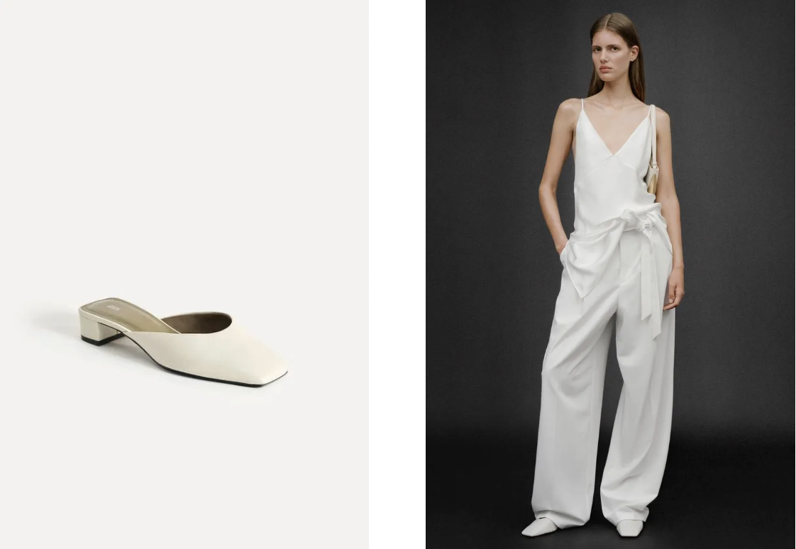 Buty zara w kolorze białym, idealne na jesień 2025, to doskonałe uzupełnienie eleganckiej stylizacji.