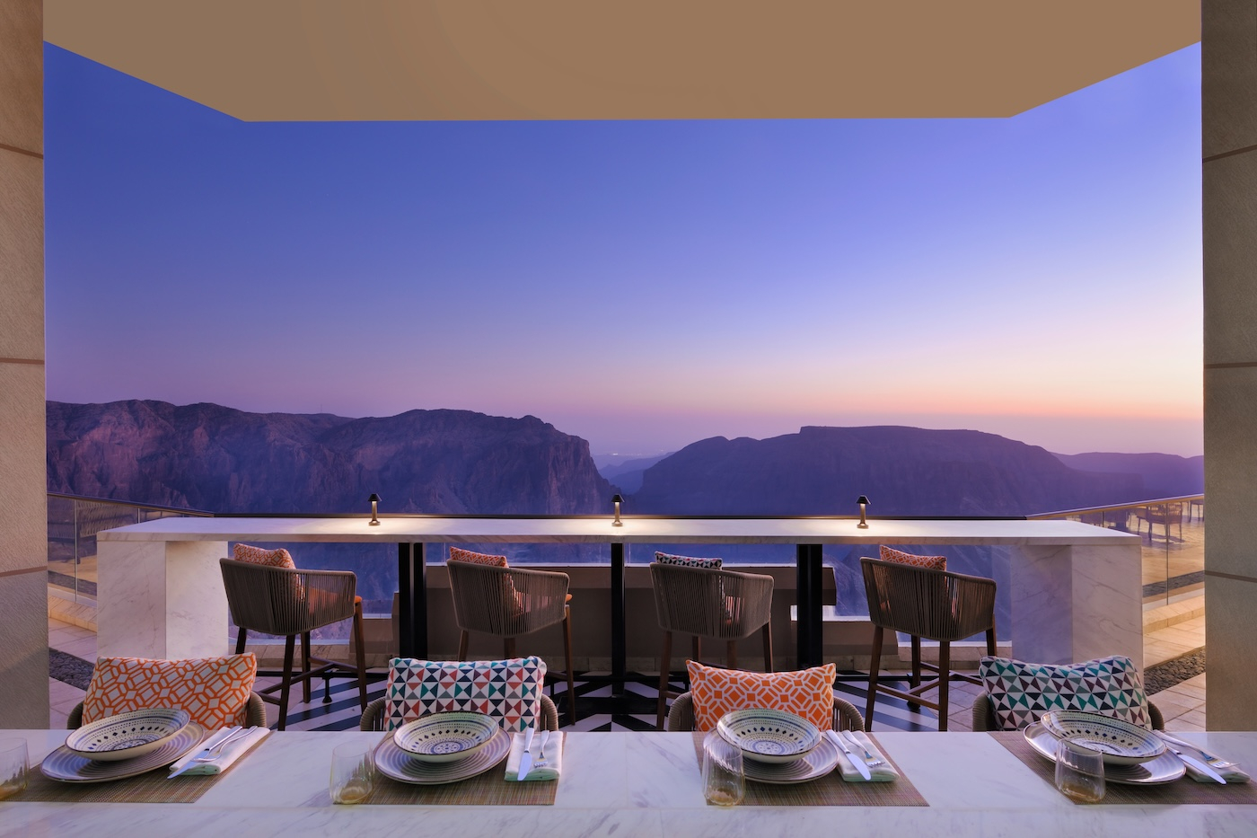 Widok z tarasu hotelu Indigo Hotel Jabal Akhdar.
