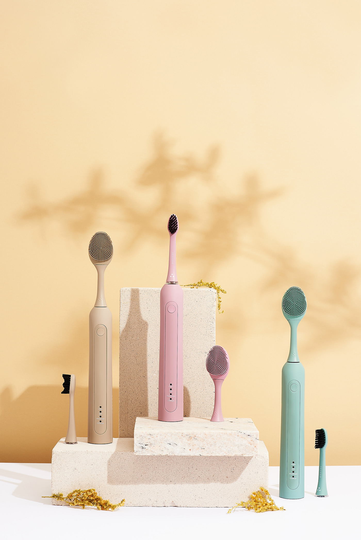 Szczoteczki soniczne SEYSSO Basic Color Beauty Collection. 