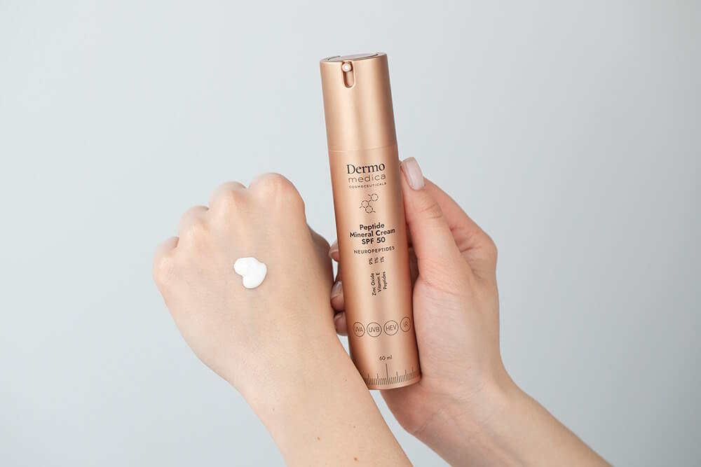 Dermomedica Peptide Mineral Cream SPF 50 Peptydowy krem z wysoką ochroną mineralną.