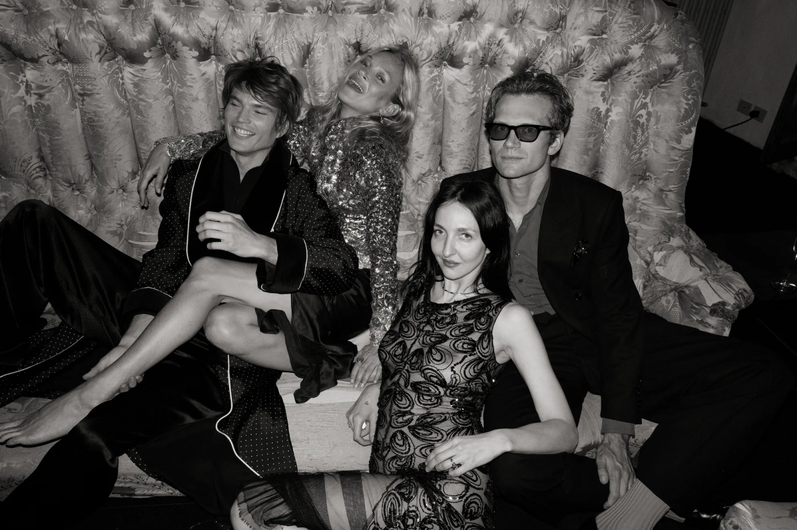Jordan Barrett, Kate Moss, Tish Weinstock i Tom Guinness podczas premiery nowej kampanii Tom Ford w Wenecji.