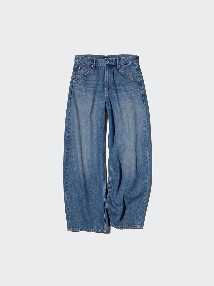 Jeansy damskie baggy z wysokim stanem Uniqlo