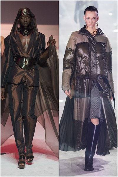 Jean Paul Gaultier Couture spring 2020 (left) and Sacai ready-to-wear autumn/winter 2020.
© Gorunway