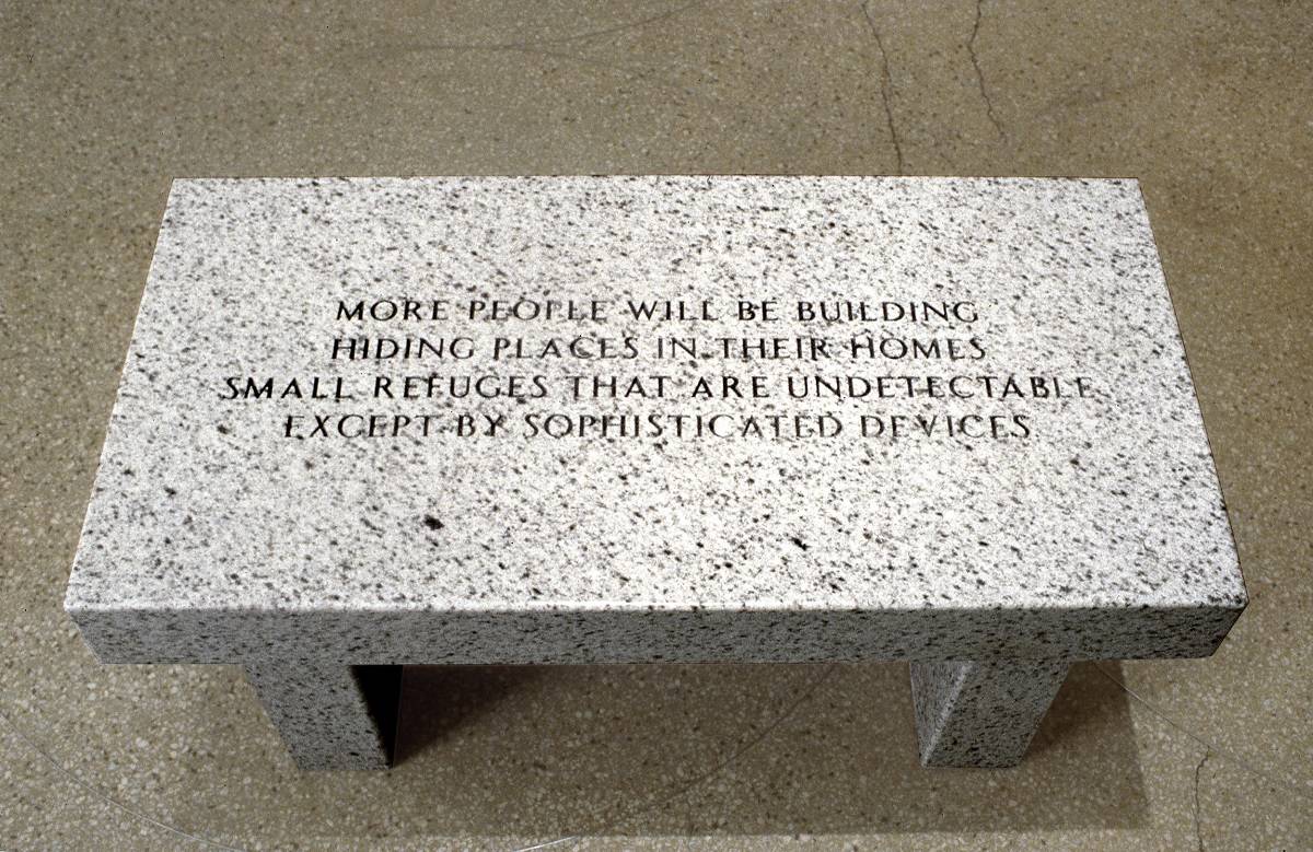 Jenny Holzer, Living: More people will be building hiding places..., 1989