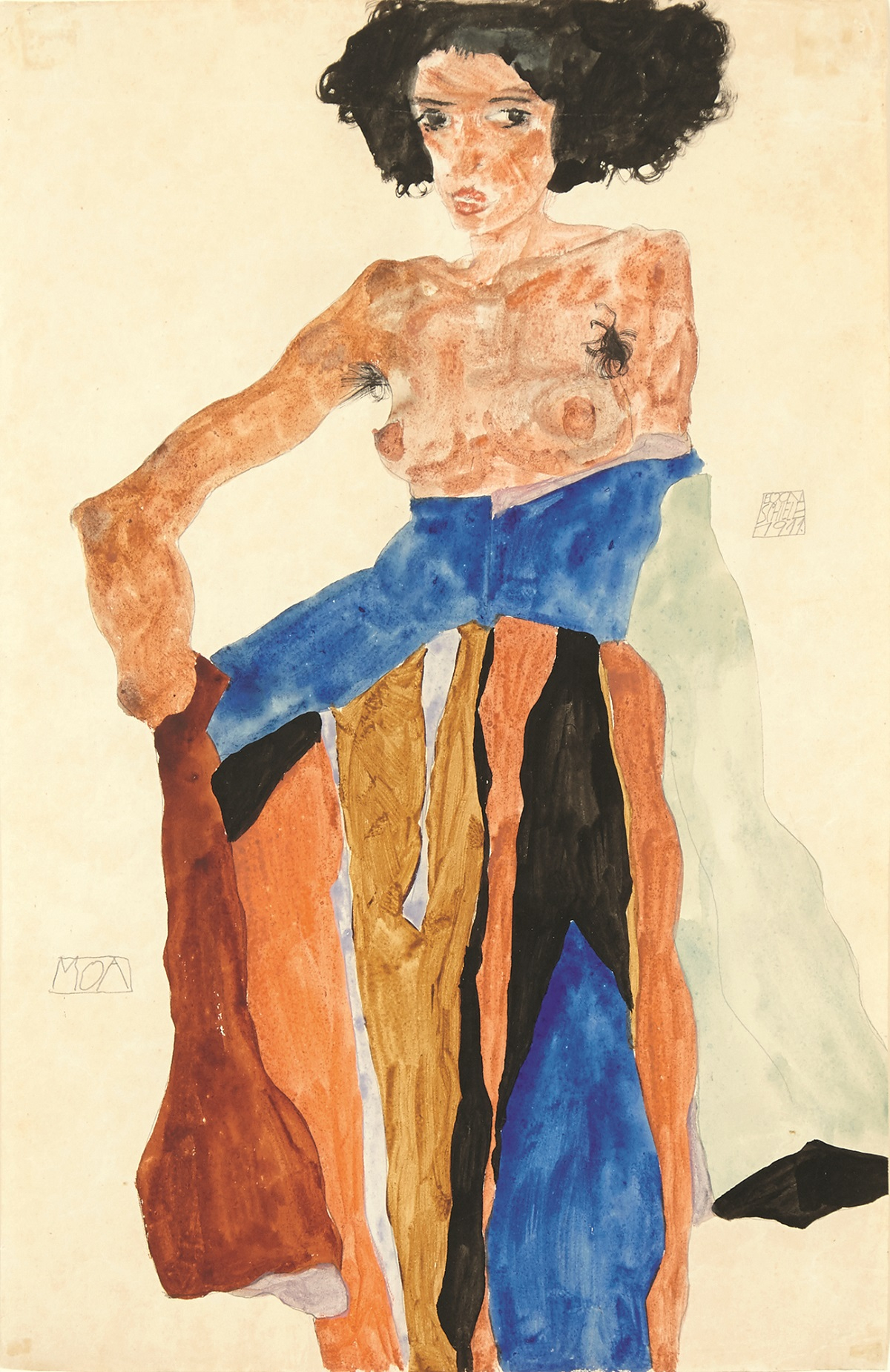 Egon Schiele. Moa Gouache, 