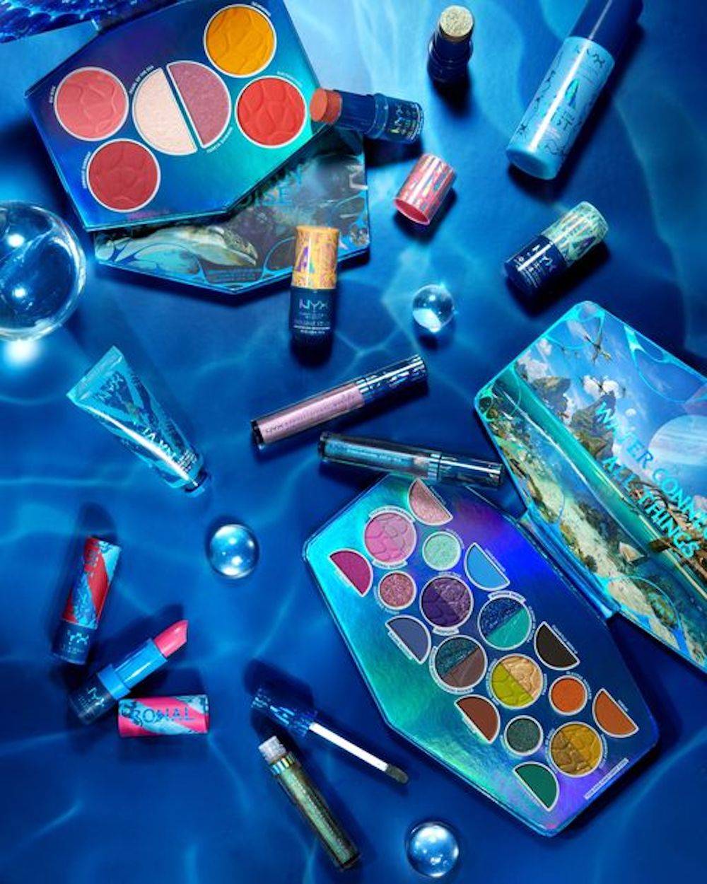 Limitowana kolekcja kosmetyków do makijażu NYX inspirowana filmem „Avatar: Istota wody” (Fot. Materiały prasowe)