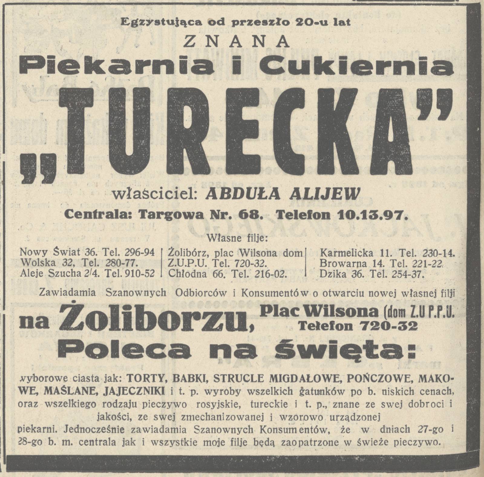 Reklama w Expressie Porannym.