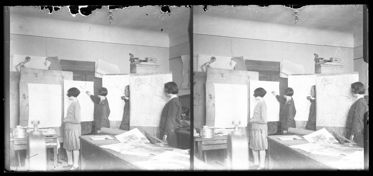 5.bez tytułu (studentki w pracowni), lata 30., zbiory archiwum Muzeum ASP