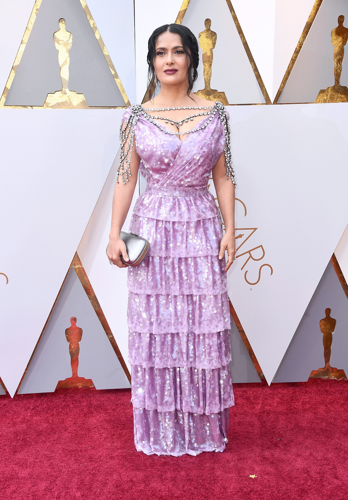 Salma Hayek w Gucci (Fot. Kevin Mazur / Getty Images)