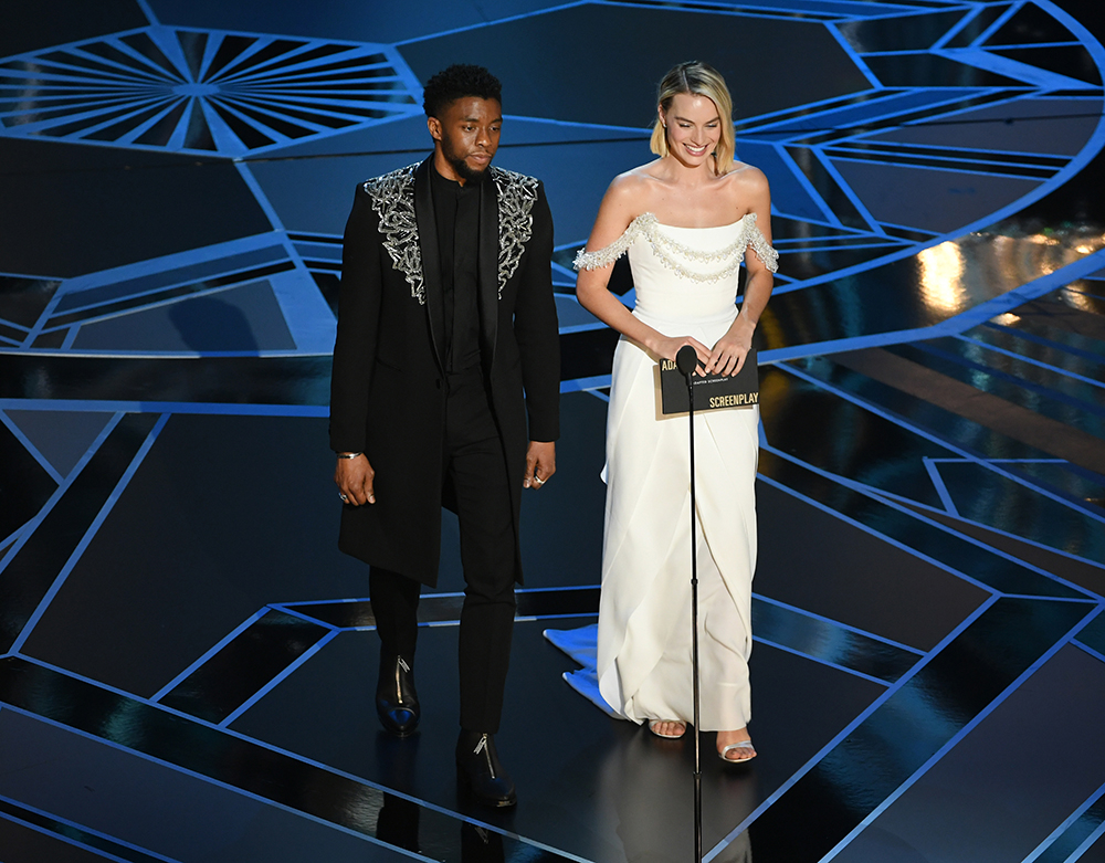 Chadwick Boseman i Margot Robbie (Fot. Kevin Winter, Getty Images)