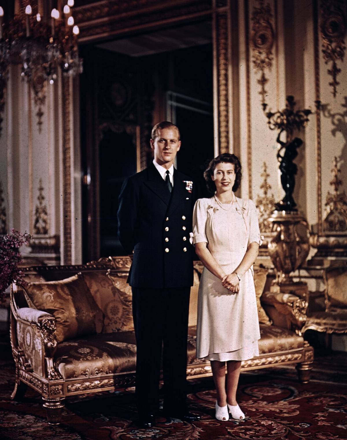 Książę Filip i królowa Elżbieta na chwilę przed ślubem, 1947 rok