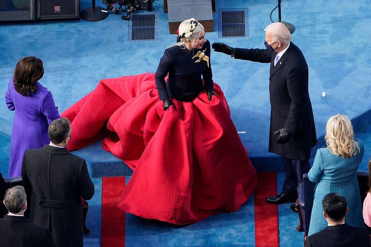 Lady Gaga i Joe Biden (Fot. SUSAN WALSH/AFP/East News)