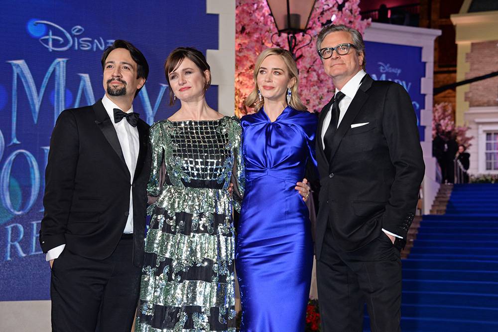 Od lewej: Lin Manuel Miranda, Emily Mortimer, Emily Blunt i Colin Firth