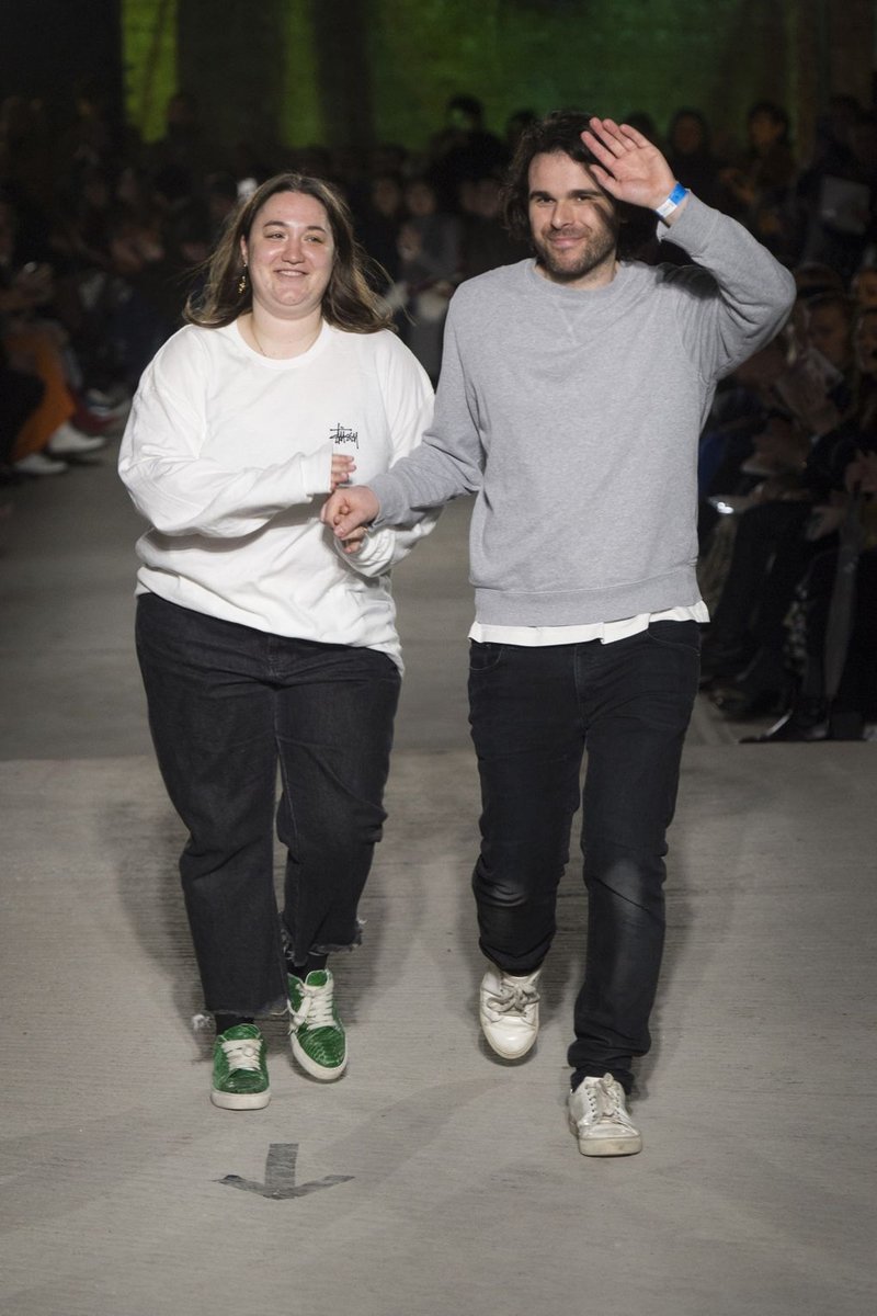 Joint creative directors Marta Marques and Paolo Almeida take a bow after their Autumn/Winter 2018 show (Photo: INDIGITAL.TV)