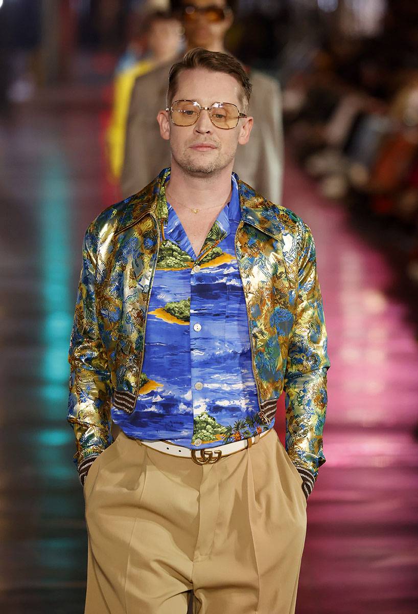 Macaulay Culkin w pokazie Gucci (Fot. Getty Images)