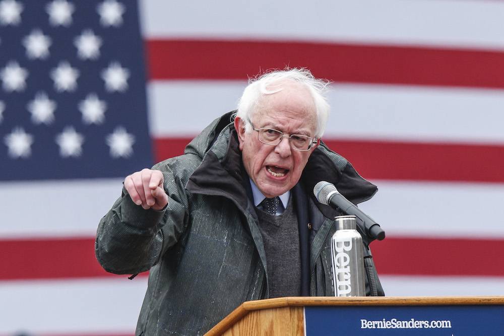 Bernie Sanders na wiecu wyborczym (Fot. Getty Images)