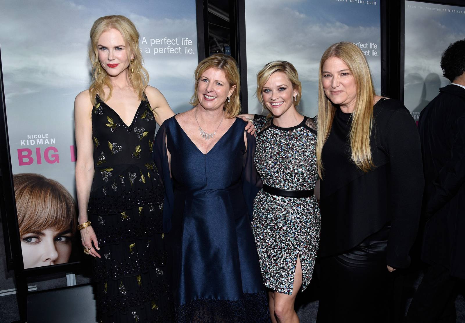 Nicole Kidman, Liane Moriarty, Reese Witherspoon, Bruna Papandrea (Fot. Kevork Djansezian/Getty Images)