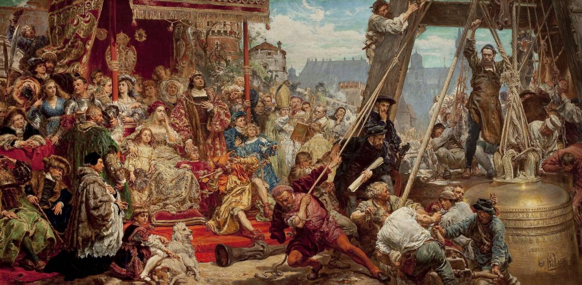 Zawieszenie dzwonu Zygmunta na wieży katedry w Krakowie w 1521 roku Jan Matejko/Fot. Materiały prasowe