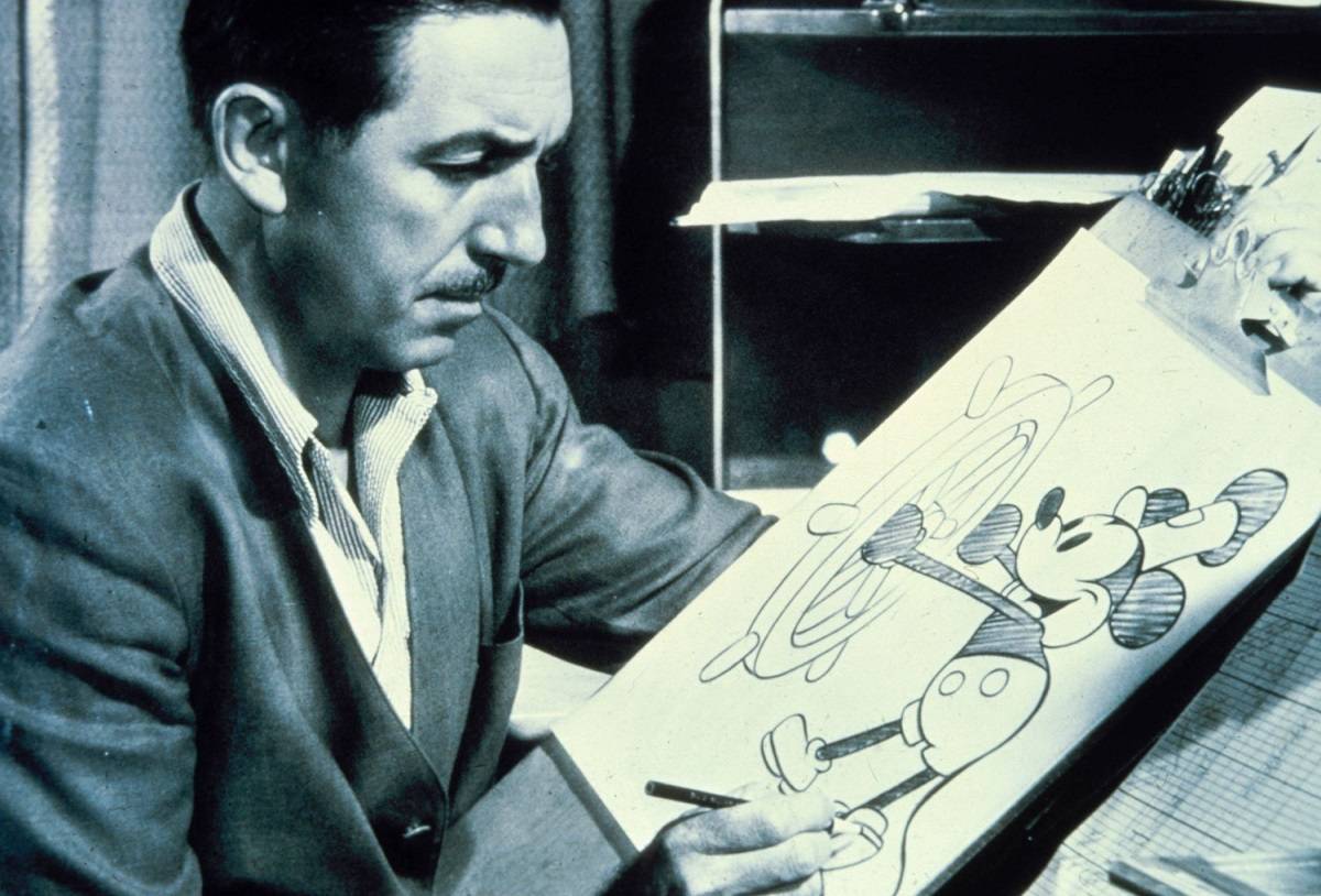 Walt  Disney i szkic Myszki Miki