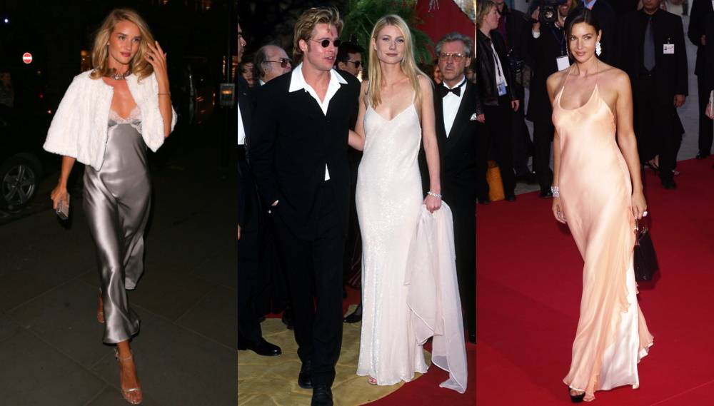 Od lewej: Rosie Huntington Whiteley, Gwyneth Paltrow u boku Brada Pitta, Monica Bellucci (Fot. Getty Images)