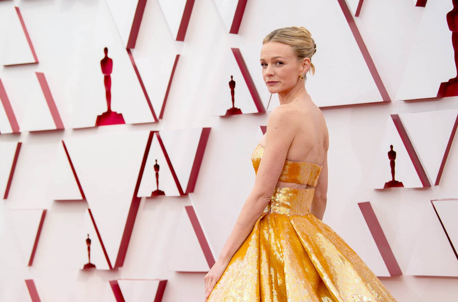 Carey Mulligan na gali Oscarów w 2021 roku (Fot. Matt Petit/A.M.P.A.S. via Getty Images)